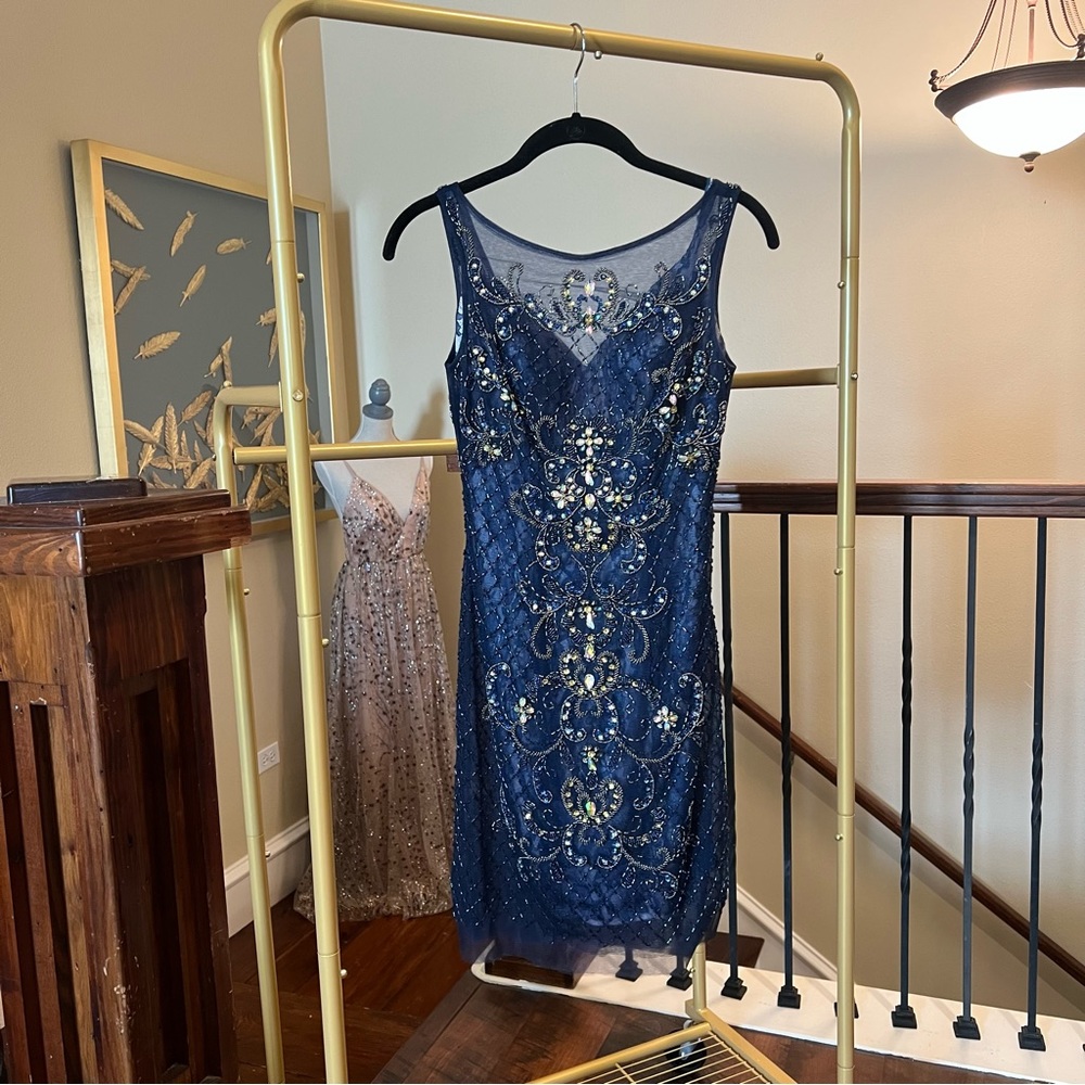Sherri Hill Midnight Blue Mini Dress
